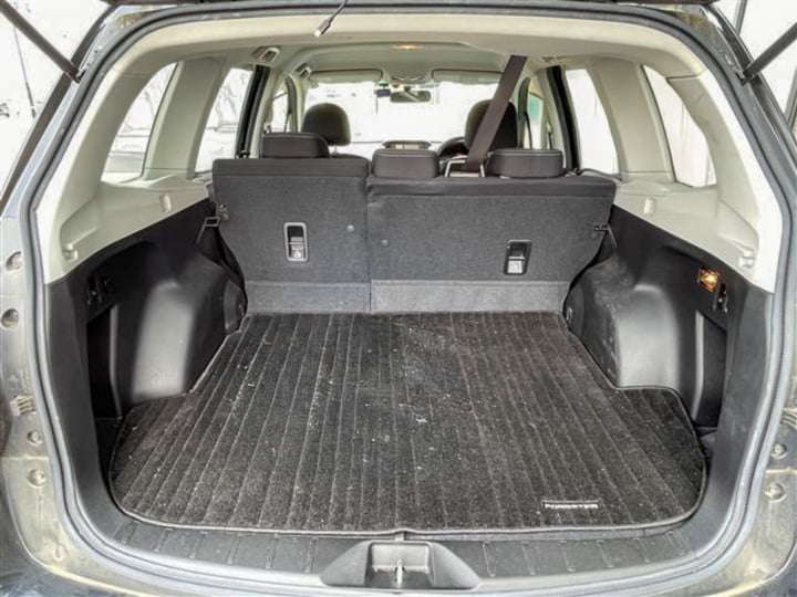 Luggage space of Subaru Forester – spacious rear cargo area for rental SUV in Hokkaido