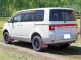 Rear view of Mitsubishi Delica D5 – versatile minivan for family or group rental in Hokkaido
