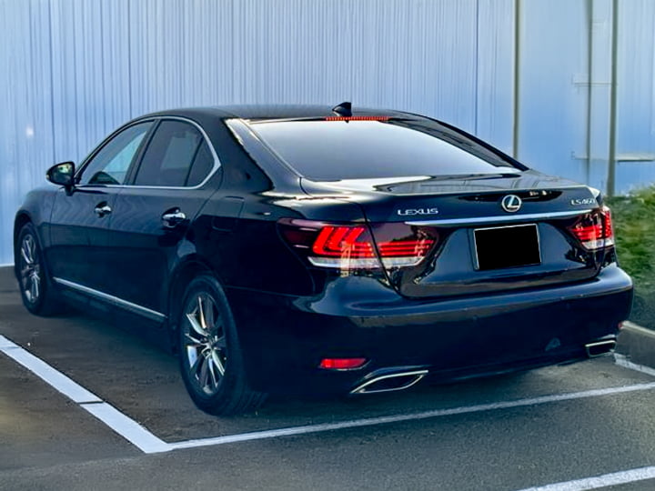 Rear view of Lexus LS460 – elegant luxury sedan available for rental in Hokkaido