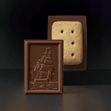 Bourbon Alfort Mini Chocolates: Milk chocolate with a charming ship design paired with a crispy biscuit, a popular snack in Japan.