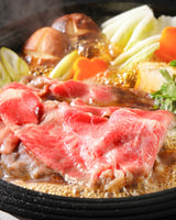 Japanese food sukiyaki and nabe at a Hokkaido villa in winter season