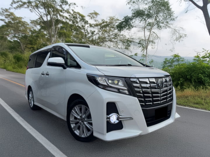 Toyota Alphard 30 exterior angle – stylish luxury van rental in Hokkaido for families or groups