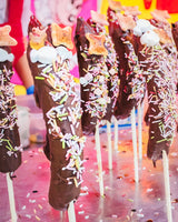 Traditional Japanese culture on display at a Hokkaido Villa autumn festival in September with chocolate banana stalls