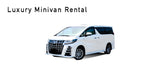 Toyota Alphard luxury hybrid minivan rental in Hokkaido Japan, with Sapporo airport pickup for private group road trips to Niseko and Furano.